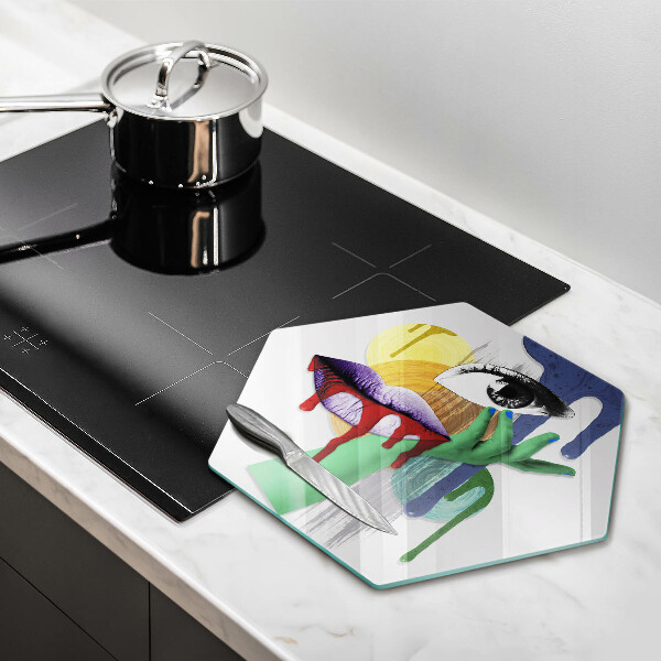 Glas Ceranfeldabdeckung Abstrakte Kunstcollage