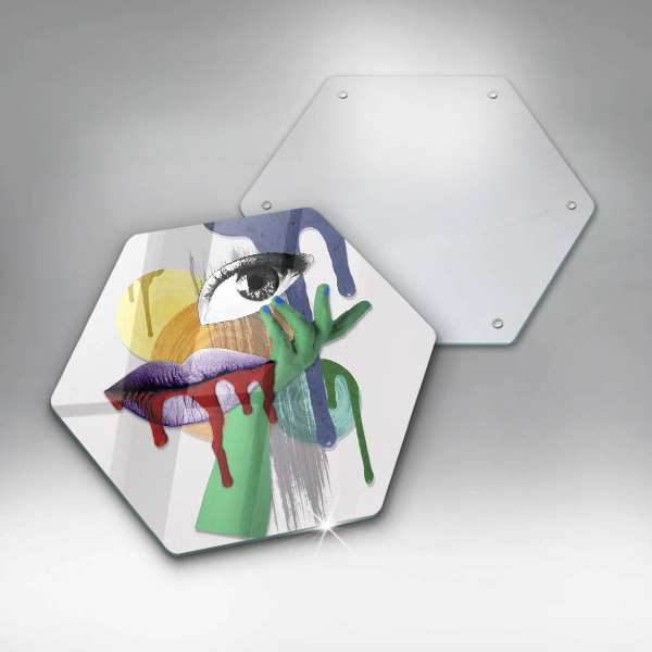 Glas Ceranfeldabdeckung Abstrakte Kunstcollage