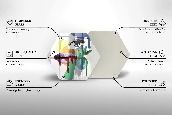 Glas Ceranfeldabdeckung Abstrakte Kunstcollage