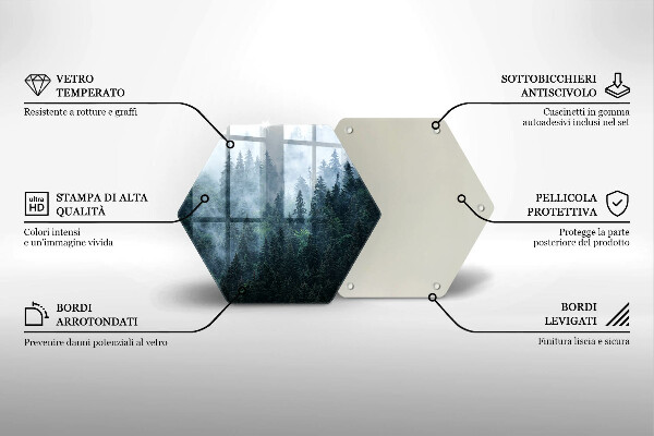 Glas Ceranfeldabdeckung Waldbäume und Nebel