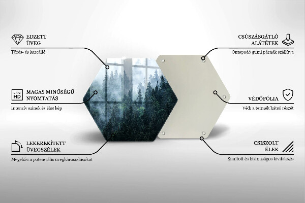 Glas Ceranfeldabdeckung Waldbäume und Nebel