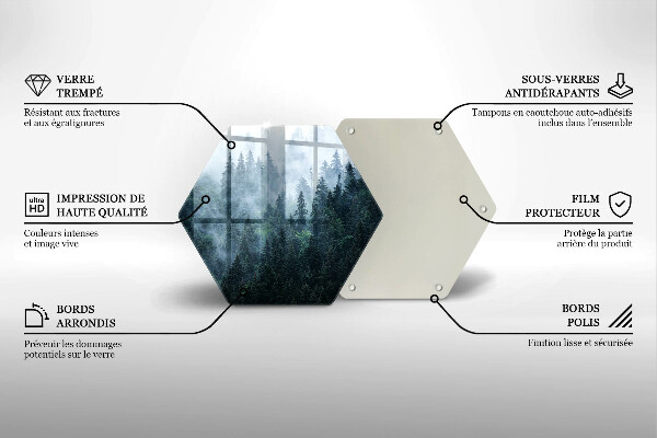 Glas Ceranfeldabdeckung Waldbäume und Nebel