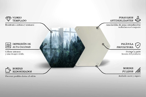 Glas Ceranfeldabdeckung Waldbäume und Nebel