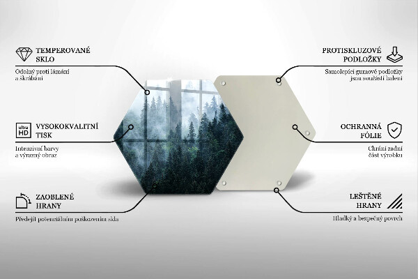 Glas Ceranfeldabdeckung Waldbäume und Nebel