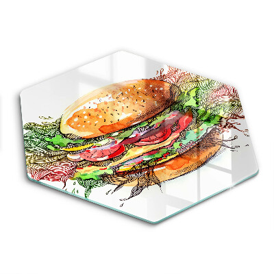 Glas Herdabdeckplatte Hamburger-Zeichnung