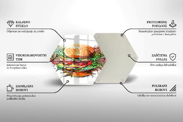 Glas Herdabdeckplatte Hamburger-Zeichnung