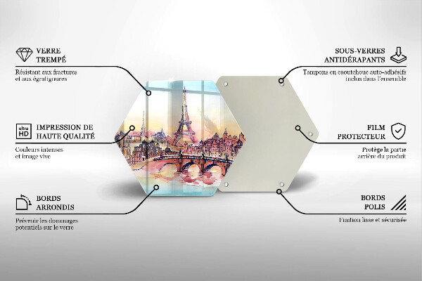 Glas Herdabdeckplatte Landschaft des Pariser Eiffelturms