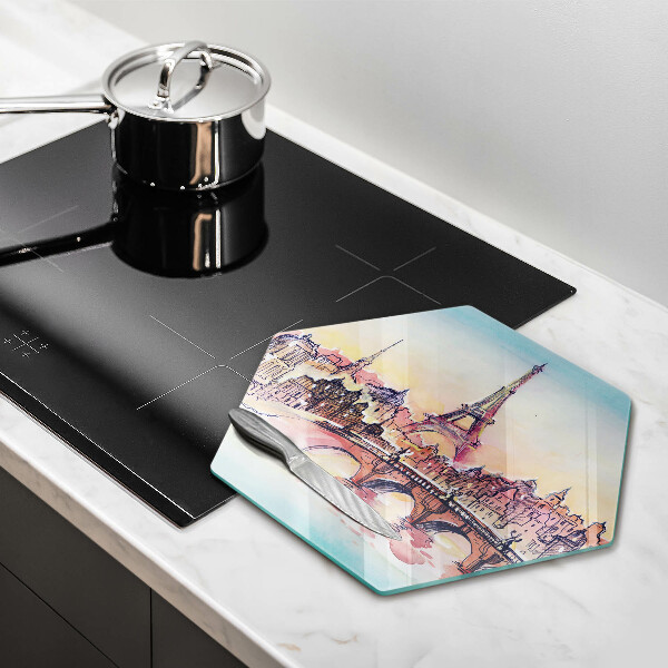 Glas Herdabdeckplatte Landschaft des Pariser Eiffelturms