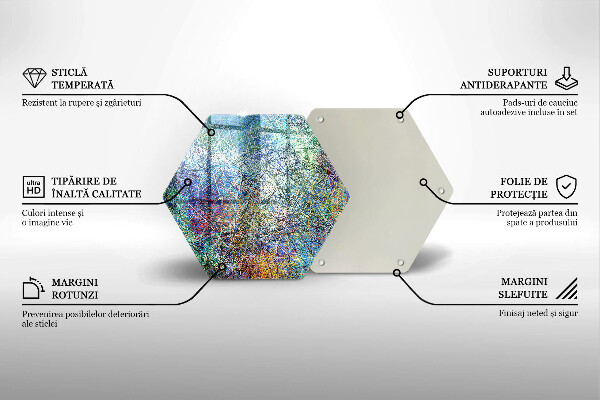 Glas Herdabdeckplatte Bunte Linienabstraktion