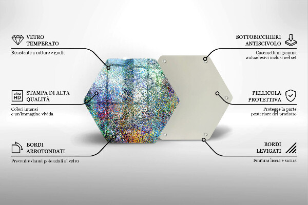 Glas Herdabdeckplatte Bunte Linienabstraktion