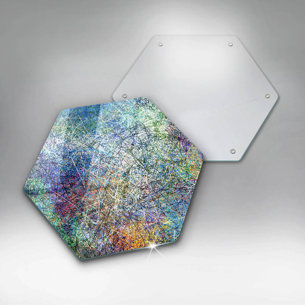 Glas Herdabdeckplatte Bunte Linienabstraktion