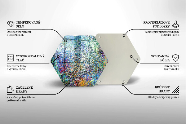 Glas Herdabdeckplatte Bunte Linienabstraktion