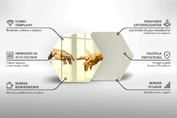 Glas Herdabdeckplatte Erschaffung von Adams Händen