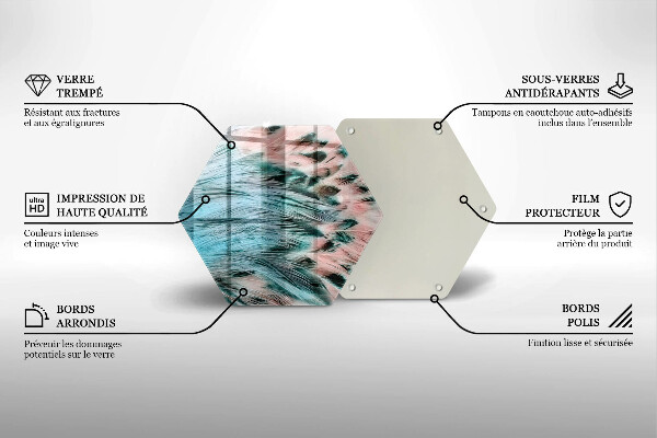 Glas Herdabdeckplatte Boho-Vogelfedern