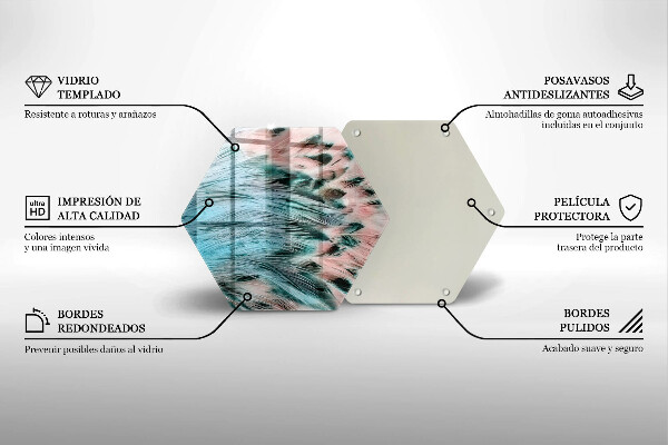Glas Herdabdeckplatte Boho-Vogelfedern