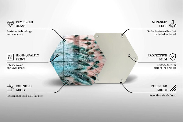Glas Herdabdeckplatte Boho-Vogelfedern