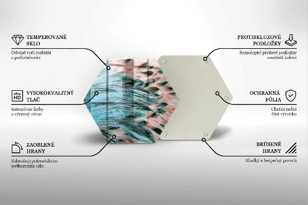 Glas Herdabdeckplatte Boho-Vogelfedern