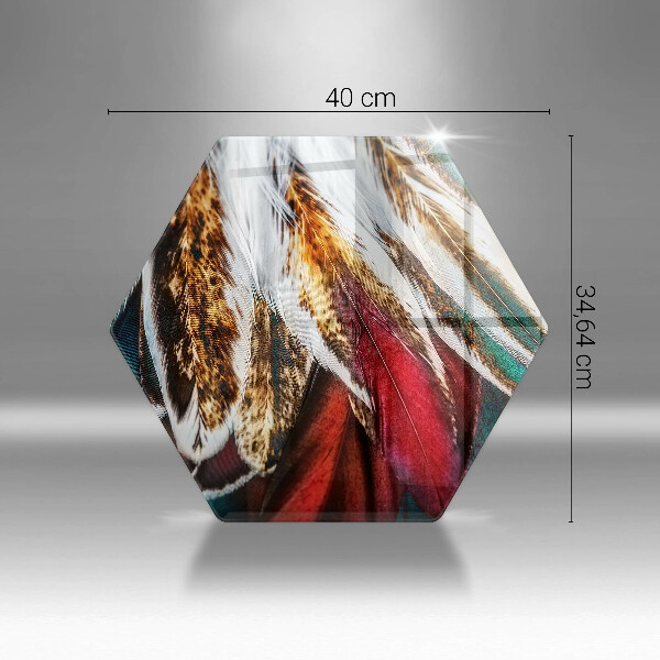 Glas Herdabdeckplatte Boho-Vogelfedern