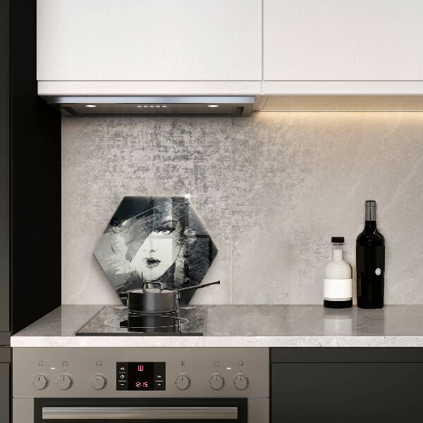 Glas Herdabdeckplatte Gemälde einer Frau