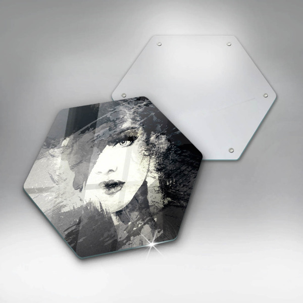 Glas Herdabdeckplatte Gemälde einer Frau