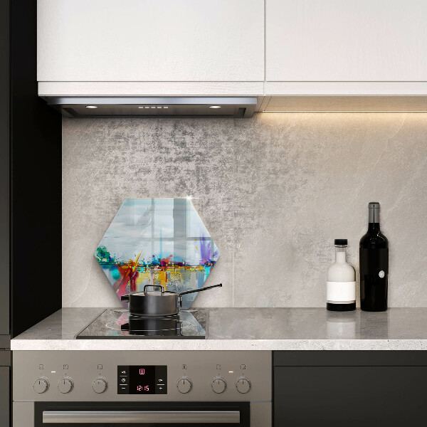 Glas Herdabdeckplatte Gemalte Abstraktion