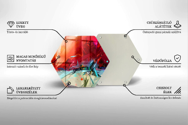 Glas Herdabdeckplatte Gemalte Abstraktion