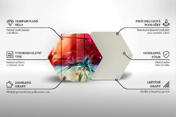 Glas Herdabdeckplatte Gemalte Abstraktion