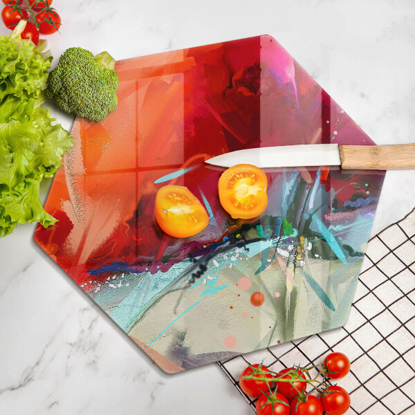 Glas Herdabdeckplatte Gemalte Abstraktion