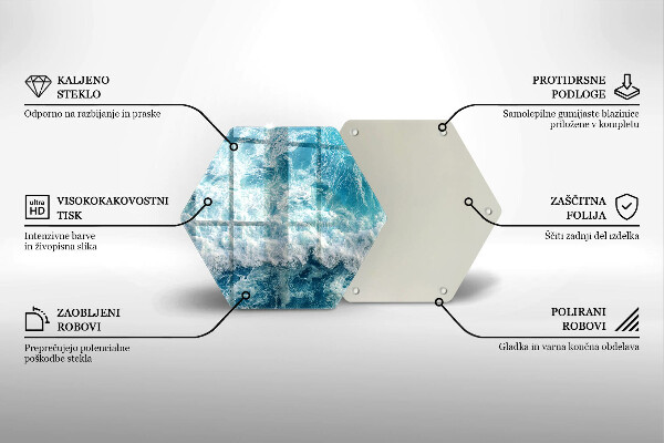 Glas Herdabdeckplatte Meerwasserwellen