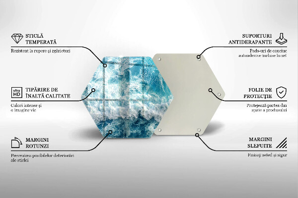 Glas Herdabdeckplatte Meerwasserwellen