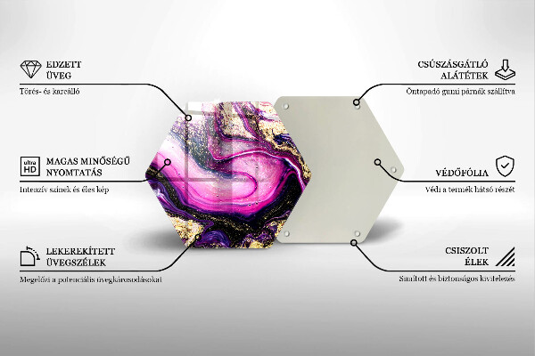 Glas Herdabdeckplatte Abstraktes Design Gold