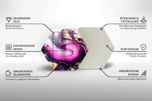 Glas Herdabdeckplatte Abstraktes Design Gold