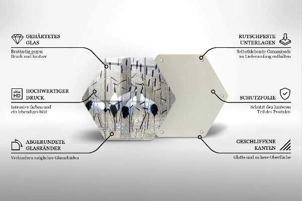 Glas Ceranfeldabdeckung Japanische Kraniche