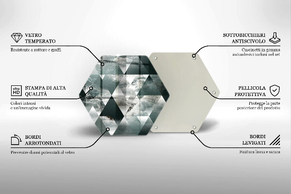 Glas Ceranfeldabdeckung Dreiecke und Wasser