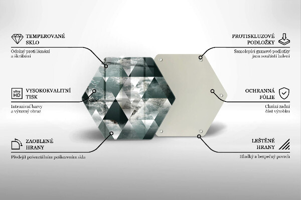 Glas Ceranfeldabdeckung Dreiecke und Wasser