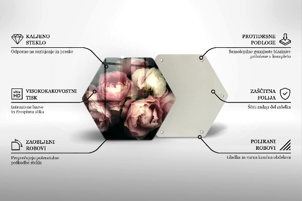 Glas Ceranfeldabdeckung Pfingstrosenblüten