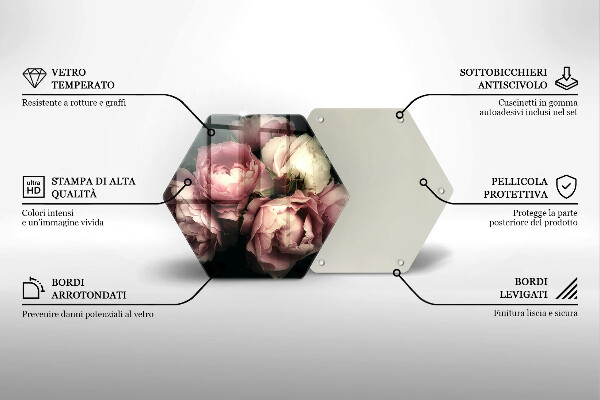 Glas Ceranfeldabdeckung Pfingstrosenblüten