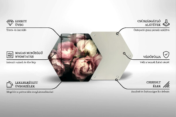 Glas Ceranfeldabdeckung Pfingstrosenblüten