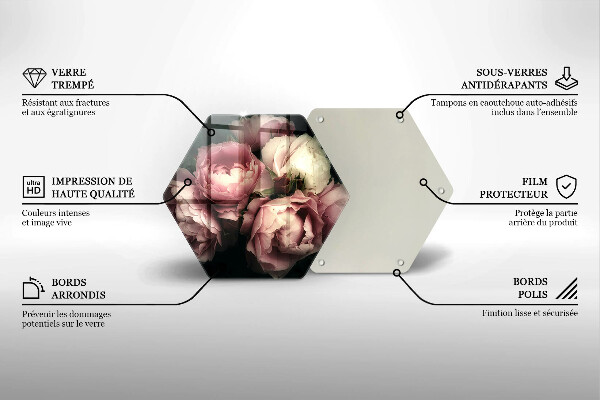 Glas Ceranfeldabdeckung Pfingstrosenblüten