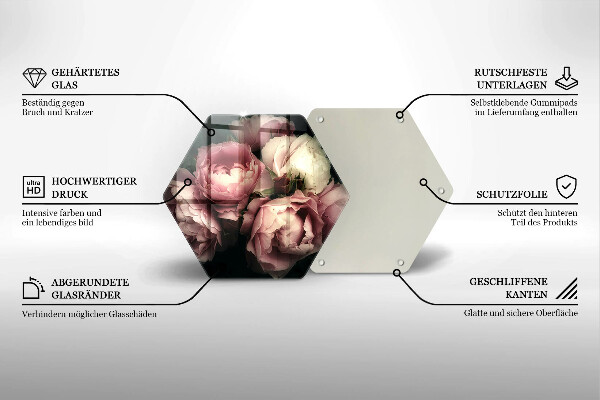 Glas Ceranfeldabdeckung Pfingstrosenblüten