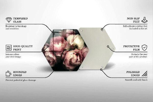 Glas Ceranfeldabdeckung Pfingstrosenblüten