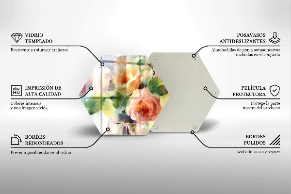 Glas Ceranfeldabdeckung Bemalte Blumen