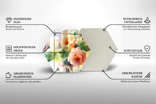 Glas Ceranfeldabdeckung Bemalte Blumen