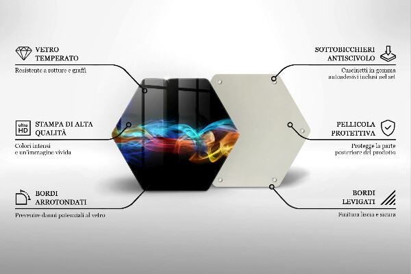 Glas Herdabdeckplatte Bunter Rauch