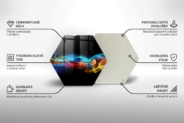 Glas Herdabdeckplatte Bunter Rauch