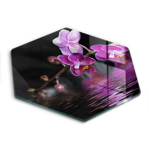 Glas Herdabdeckplatte Orchideen-Zen-Wasser