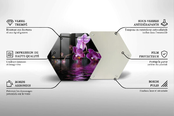 Glas Herdabdeckplatte Orchideen-Zen-Wasser