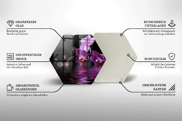 Glas Herdabdeckplatte Orchideen-Zen-Wasser