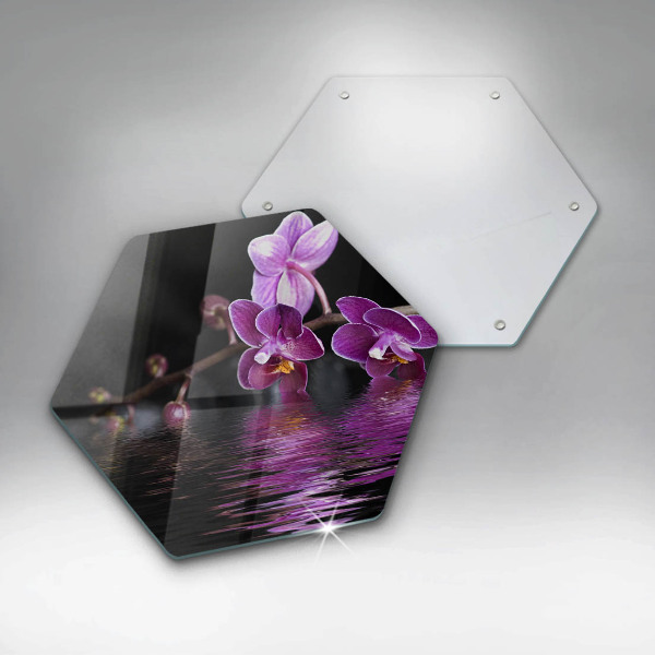 Glas Herdabdeckplatte Orchideen-Zen-Wasser