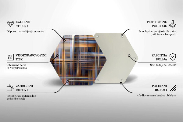 Glas Herdabdeckplatte Abstrakte Farblinien